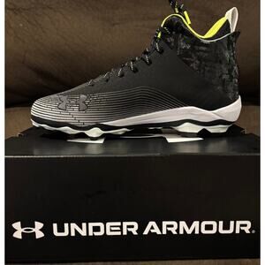Under Armour Hammer MC 2.0 Mens Shoes Sz 12 Black White Lace-Up Football Cleats